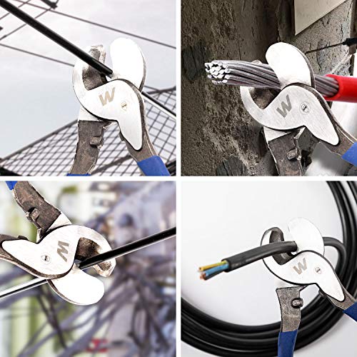 WISEPRO Multifunctional 10-inch Cable Pliers, Non-slip handle、Sha...