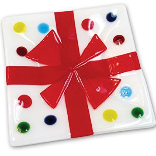 8 inch White Glass Squares 4 Pack - 96 Coe