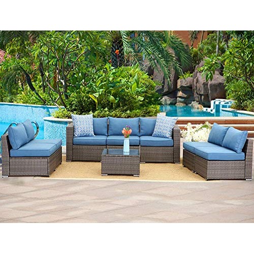 Wisteria Lane 2 Pieces Outdoor Patio Furniture Single Armless Sofa...