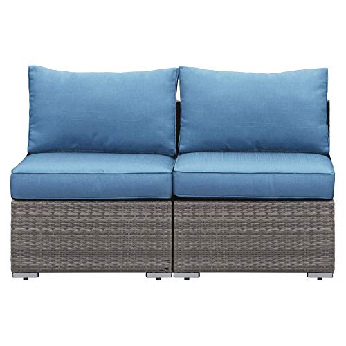 Wisteria Lane 2 Pieces Outdoor Patio Furniture Single Armless Sofa...