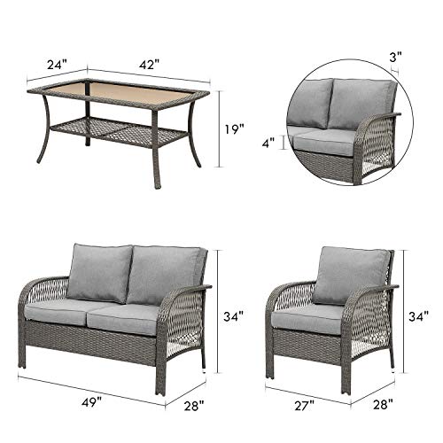 Wisteria Lane Outdoor Furniture Sets - 4 Piece Patio Conversation ...