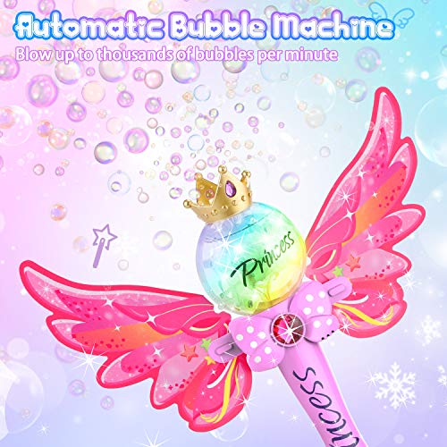 WisToyz Bubble Machine Bubble Blower with Detachable Wings, Musica...