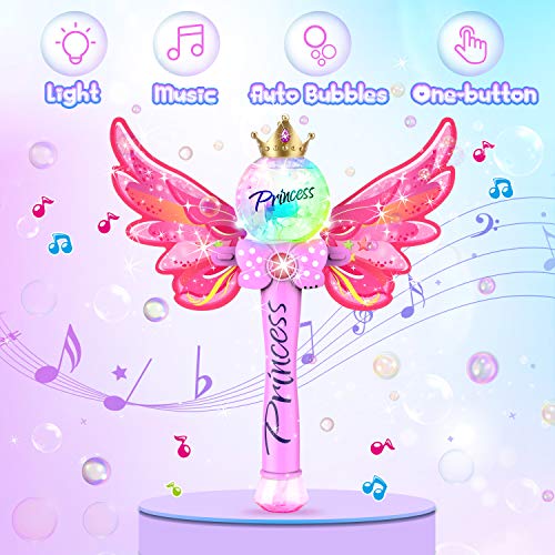 WisToyz Bubble Machine Bubble Blower with Detachable Wings, Musica...