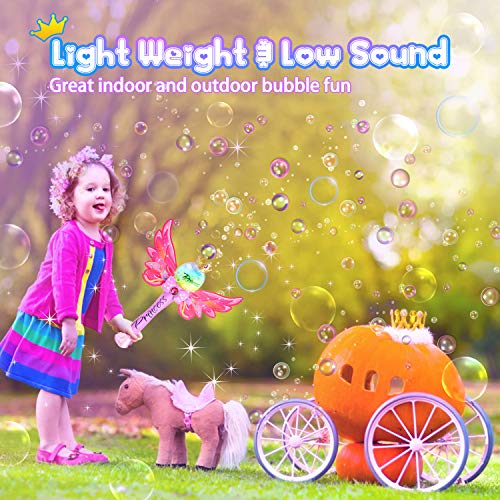 WisToyz Bubble Machine Bubble Blower with Detachable Wings, Musica...