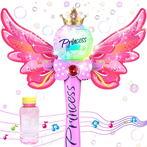 WisToyz Bubble Machine Bubble Blower with Detachable Wings, Musica...