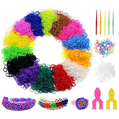 4860+ Loom Rubber Bands Refill Set: 14 Solid Colors 4500 Loom Band...