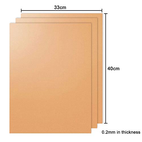 WL Copper Grill Mat Set of 3,100% Non-Stick Gold BBQ Barbecue Baki...