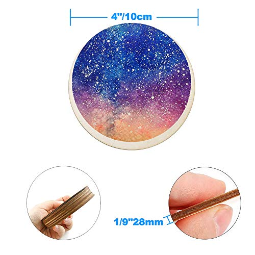 WLIANG 25 Pcs 4 Inch Wood Circles, Unfinished Wood Circles Round D...