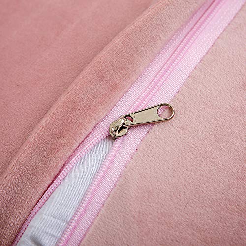 WLNUI Set of 2 Pink Fluffy Pillow Covers New Luxury Series Merino ...