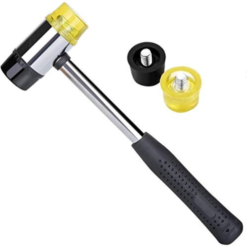 WLOOD Soft Mallet, Double-Faced Rubber Soft Head Hammer for Jewelr...