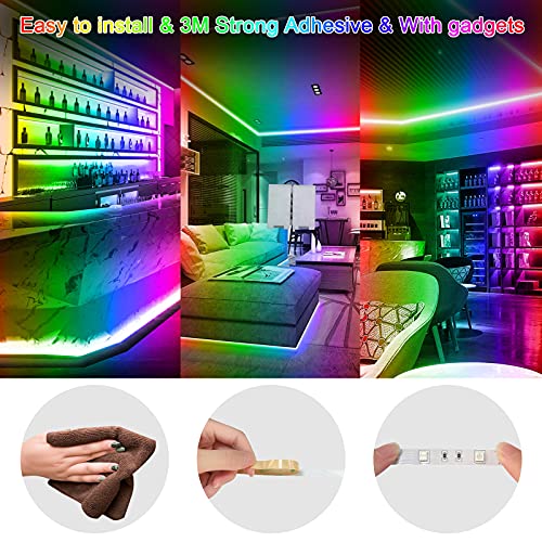WLTOEOO Led Strip Lights, 32.8ft Flexible Color Changing RGB Led W...