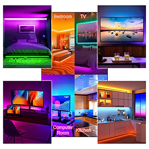 WLTOEOO Led Strip Lights, 32.8ft Flexible Color Changing RGB Led W...