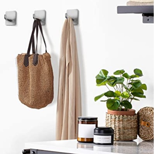 WNXSLOAD Adhesive Hooks, No Damage Towel Hooks for Hanging Coat/Ro...