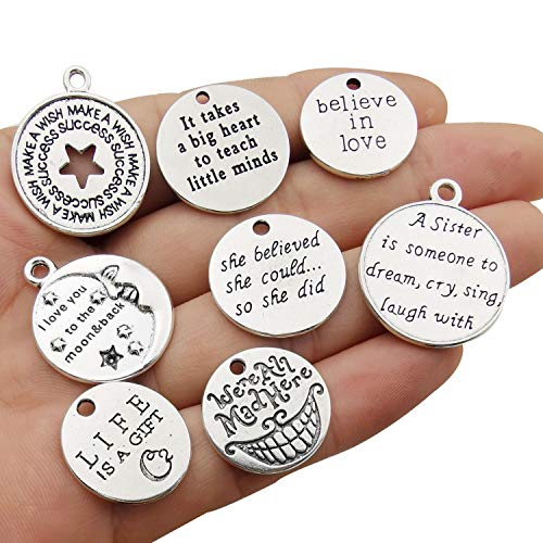 WOCRAFT 40pcs Inspiration Words Charms Craft Supplies Beads Charms...