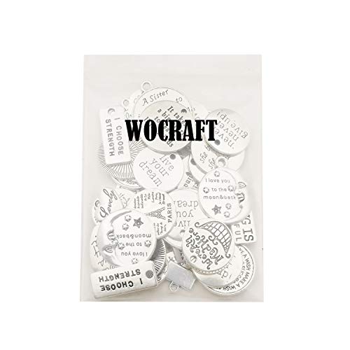 WOCRAFT 40pcs Inspiration Words Charms Craft Supplies Beads Charms...