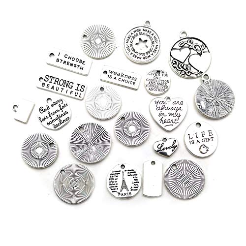 WOCRAFT 40pcs Inspiration Words Charms Craft Supplies Beads Charms...