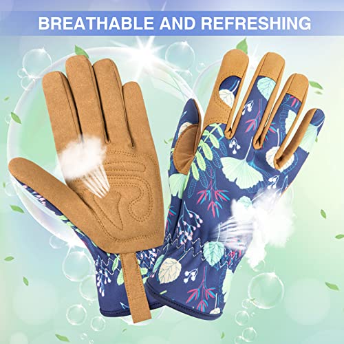 Leather Gardening Working Gloves for Women, Abrasion Garden Gloves...