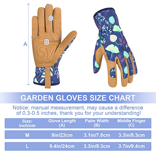 Leather Gardening Working Gloves for Women, Abrasion Garden Gloves...