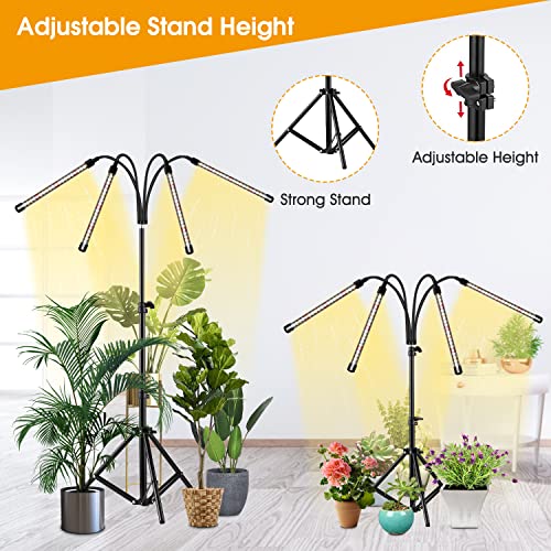 wolezek Grow Lights for Indoor Plants, 4-Head Full Spectrum LED Gr...