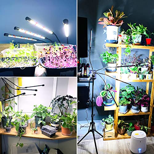 wolezek Grow Lights for Indoor Plants, 4-Head Full Spectrum LED Gr...