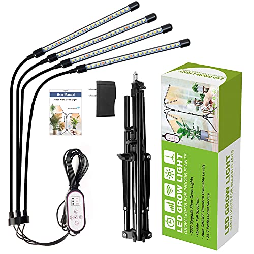 wolezek Grow Lights for Indoor Plants, 4-Head Full Spectrum LED Gr...