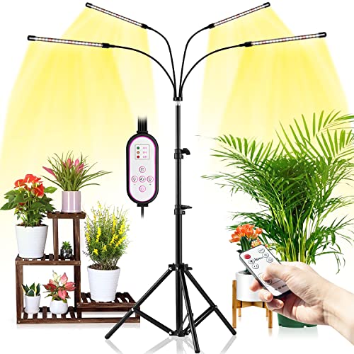 wolezek Grow Lights for Indoor Plants, 4-Head Full Spectrum LED Gr...