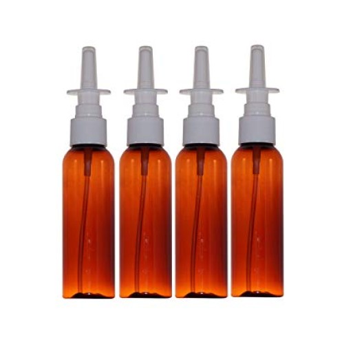 WM Set of 4 2 oz. Amber Cosmo Empty Refillable Plastic Bottle wi...