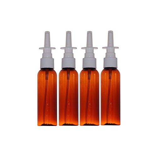 WM Set of 4 2 oz. Amber Cosmo Empty Refillable Plastic Bottle wi...