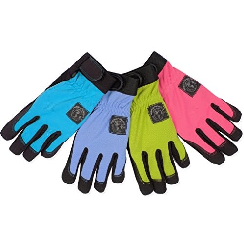 Womanswork Stretch Gardening Glove with Micro Suede Palm, Purple, ...