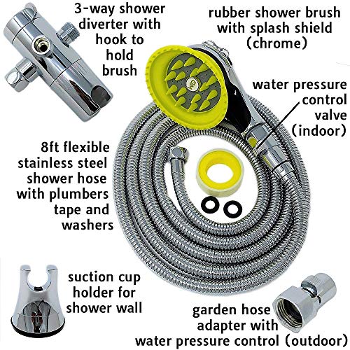 Wondurdog Deluxe Indoor/Outdoor Dog Wash Kit for Shower + Garden H...
