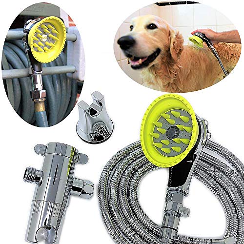 Wondurdog Deluxe Indoor/Outdoor Dog Wash Kit for Shower + Garden H...