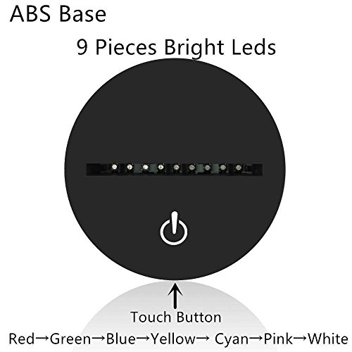 WONFAST 3D Lamp USB Power 7 Colors Amazing Optical Illusion 3D Gro...