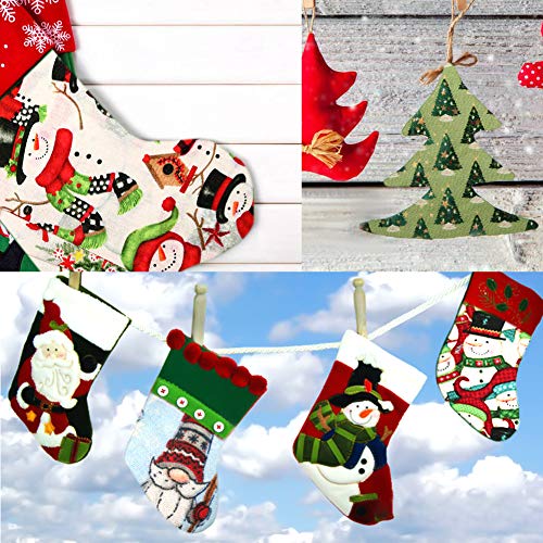 20 Pcs Cotton Fabric Christmas Fabric Bundles Sewing Square Fabric...