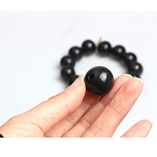 Black Wooden Beads 20mm Painted Smooth Loose Beads Spacer Beading ...