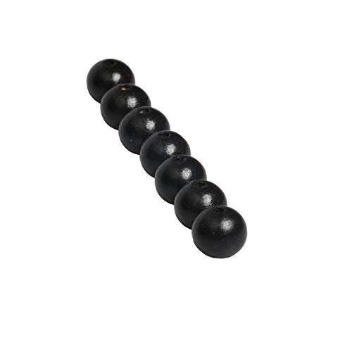 Black Wooden Beads 20mm Painted Smooth Loose Beads Spacer Beading ...