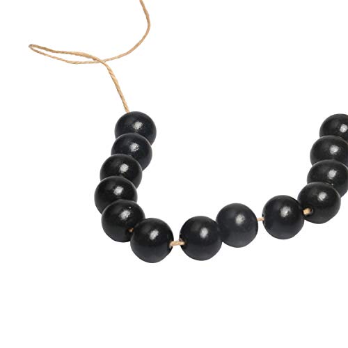 Black Wooden Beads 20mm Painted Smooth Loose Beads Spacer Beading ...