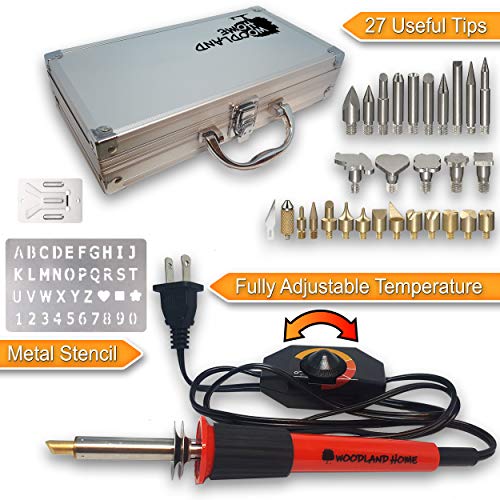 Wood Burning Kit | Fully Adjustable Temperature | 27 Tips with Cut...