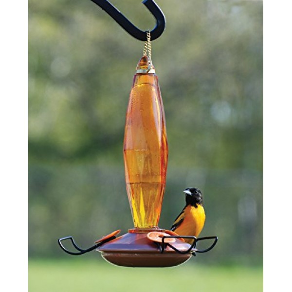 Audubon Amber Cut Glass Oriole Feeder Model NA08