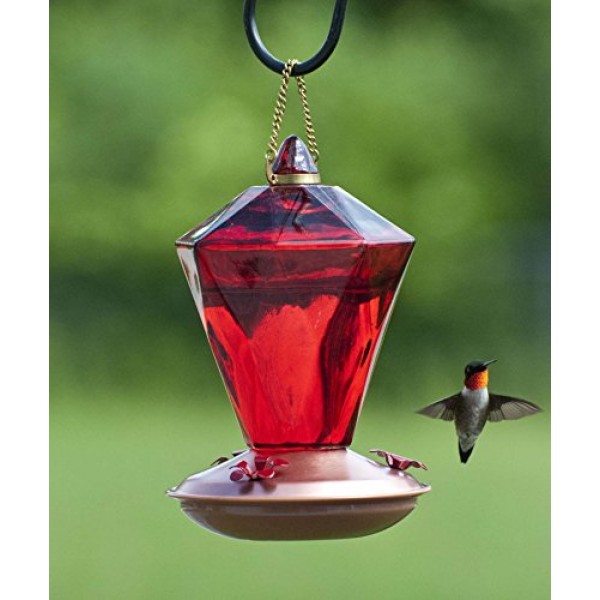 Woodlink NAH9 Audubon Ruby Diamond Glass Hummingbird Feeder