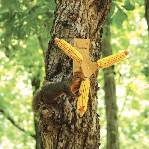 Woodlink NASQSPIN Audubon Squirrel 3 Ears Corn Holder