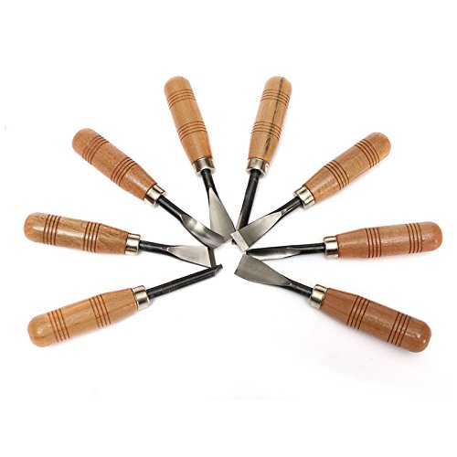 Big Size 8Pcs Woodpecker Dry Hand Wood Carving Tools Chip Detail C...