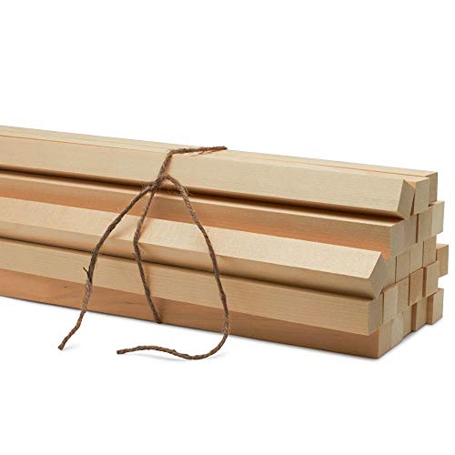 1 x 36 Inch Square Wooden Dowel Rods, Bag of 5 Unfinished Hardwood...