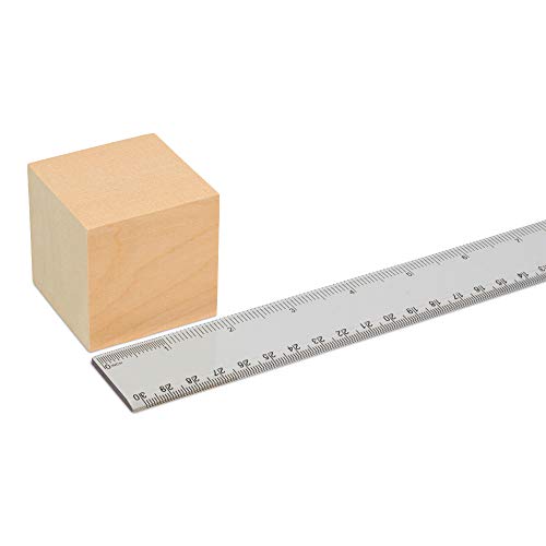 2 Inch Wooden Cubes, Bag of 12 Unfinished Hardwood Square Birch Bl...