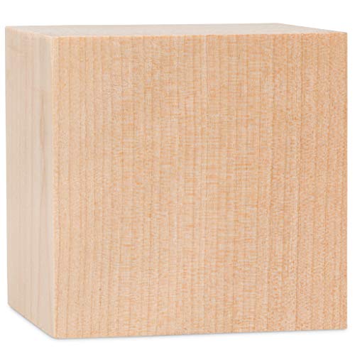 2 Inch Wooden Cubes, Bag of 12 Unfinished Hardwood Square Birch Bl...