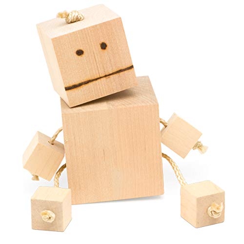 2 Inch Wooden Cubes, Bag of 12 Unfinished Hardwood Square Birch Bl...