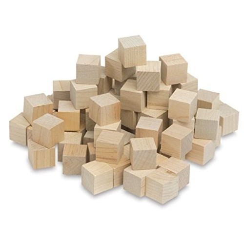 3/4 Inch Wooden Cubes, Box of 250 Unfinished Wooden Birch Blocks, ...