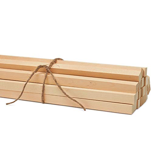 3/4 x 36 Inch Square Dowel Rods, Bag of 5 Unfinished Wooden Square...