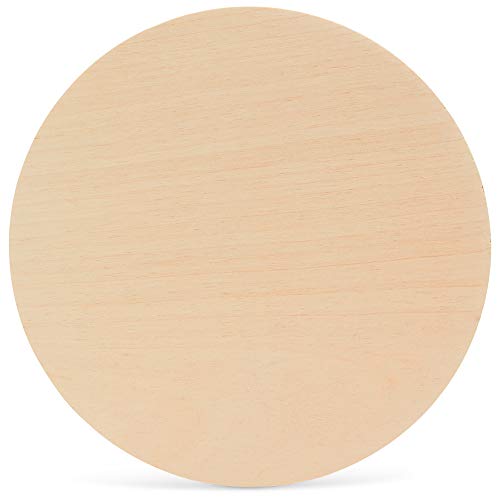 8 Inch Wooden Circles 1/4 Inch Thick, Package of 3, Unfinished Bal...
