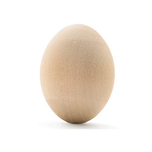 Unfinished Wood Easter Craft Eggs 2-1/2 inch, Pack of 24 Smooth Wo...