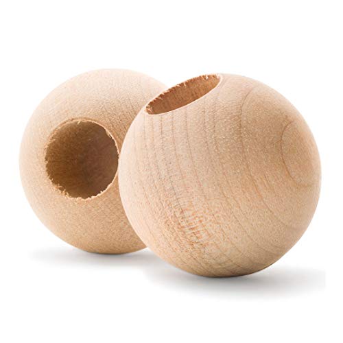 Wood Dowel Caps 1-1/2 inch Diameter with 1/2 inch Hole, 6 Unfinish...